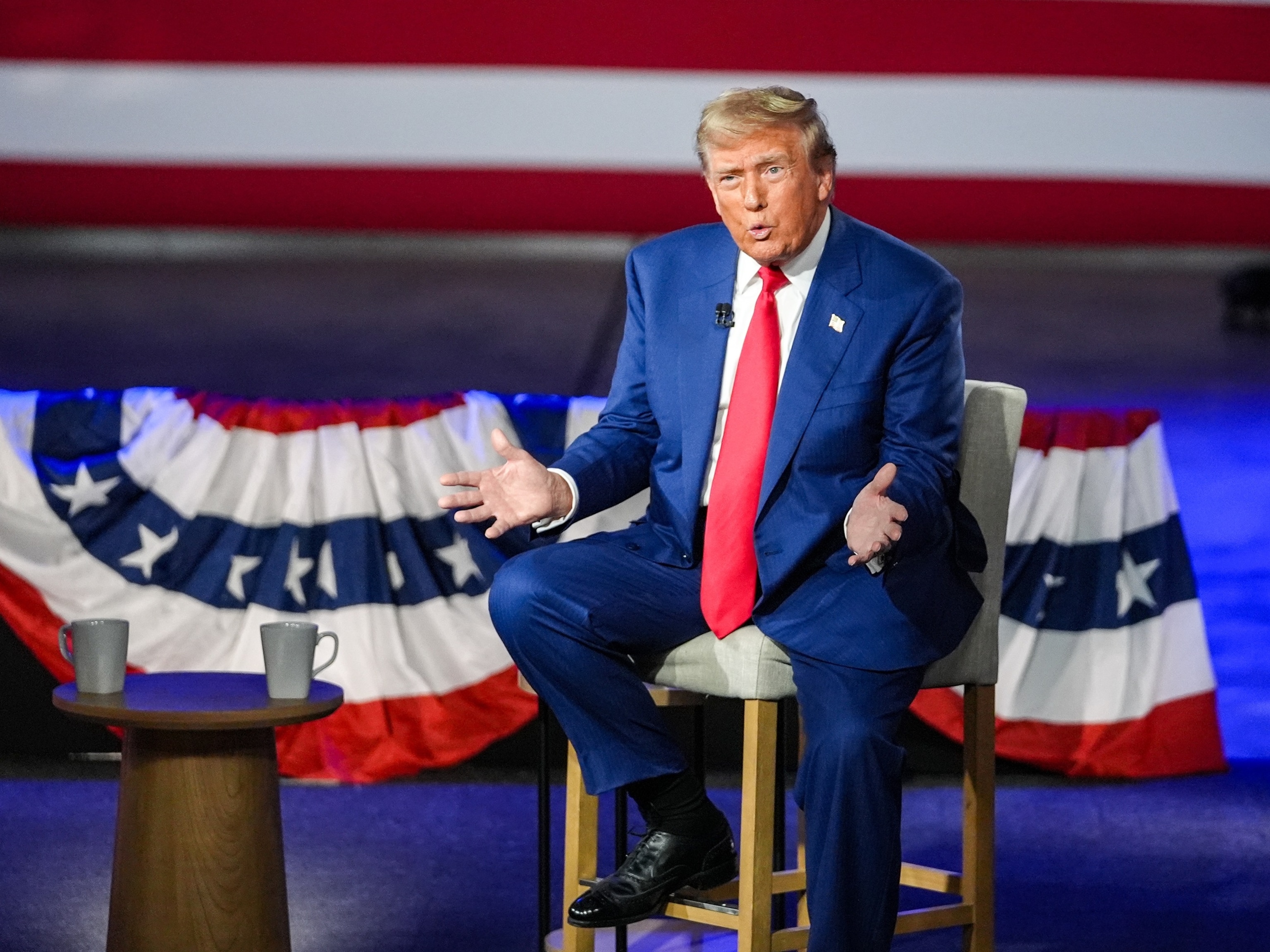 Donald Trump at a town hall on September 4, 2024, in Pennsylvania