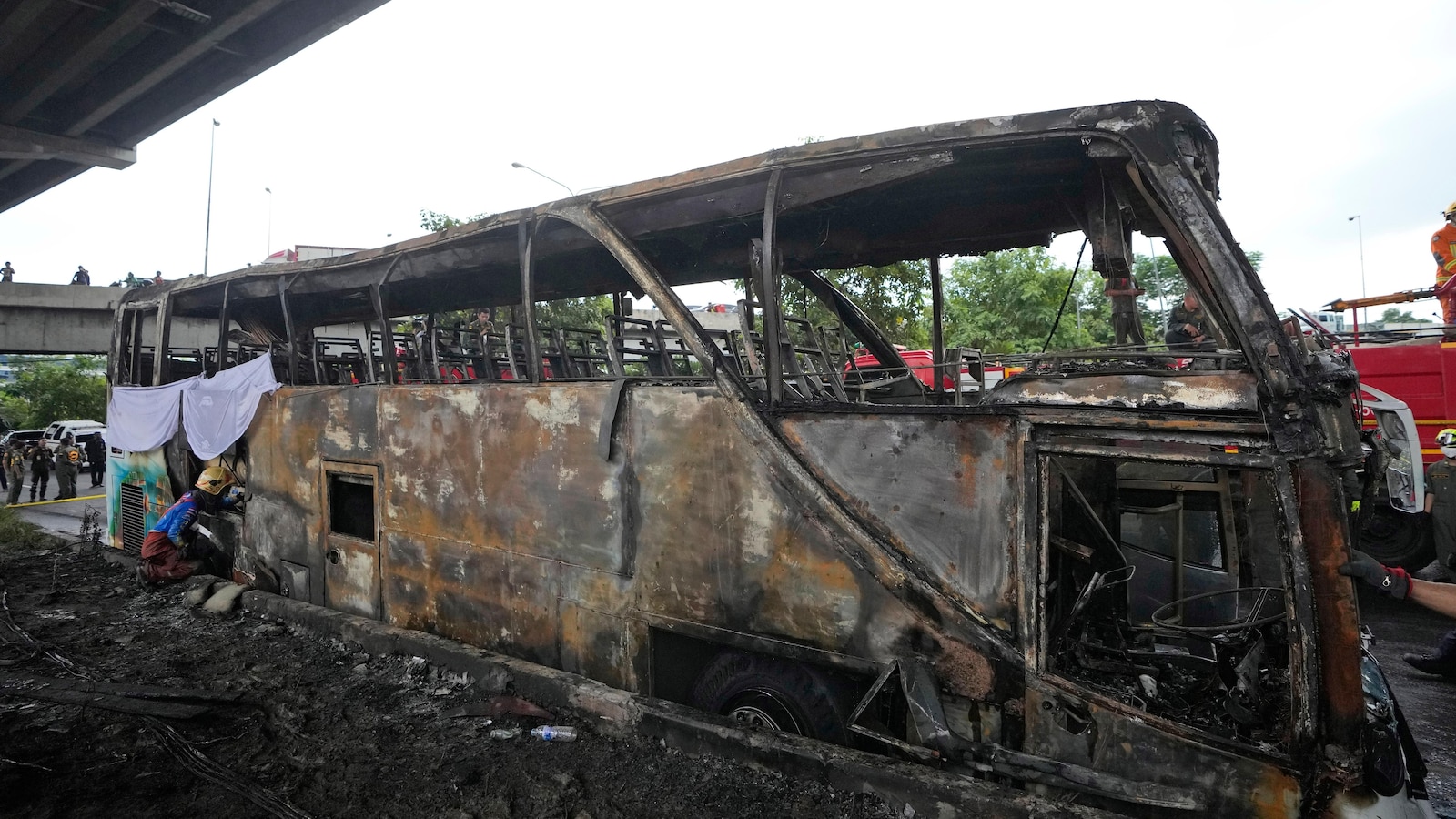 Officials report over 20 feared dead in school bus fire outside Bangkok